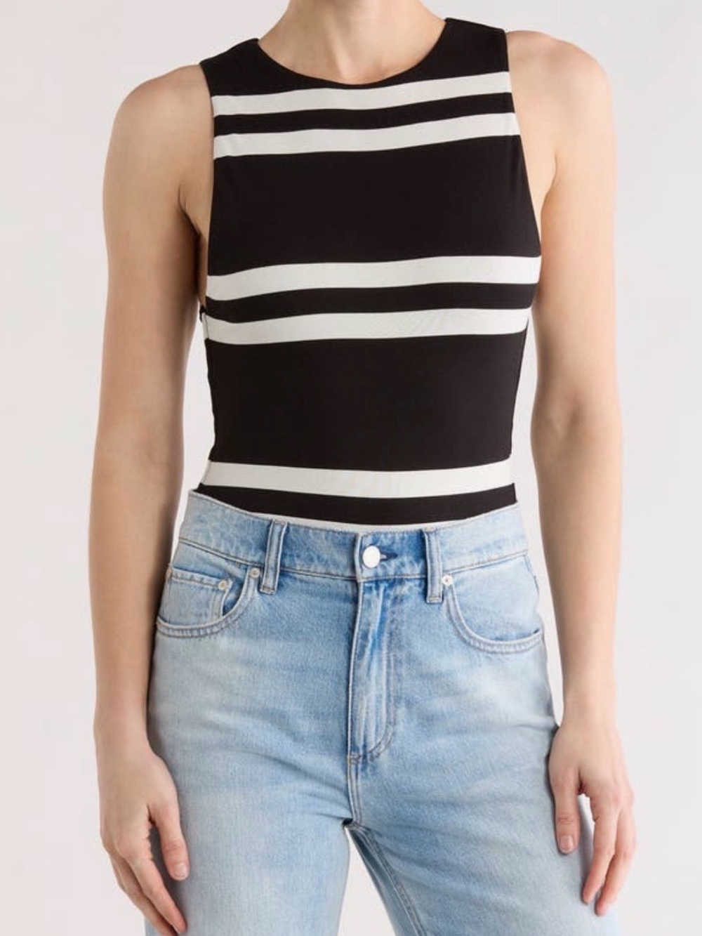 ALICE + OLIVIA Rothy Stripe Bodysuit Size XS NWT